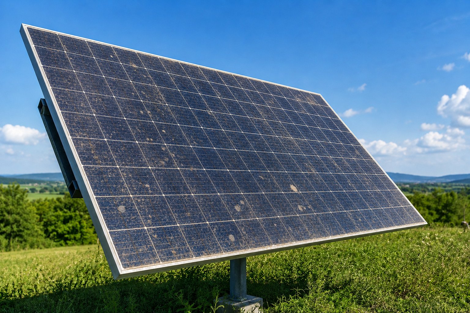 Panneaux solaires avant nettoyage